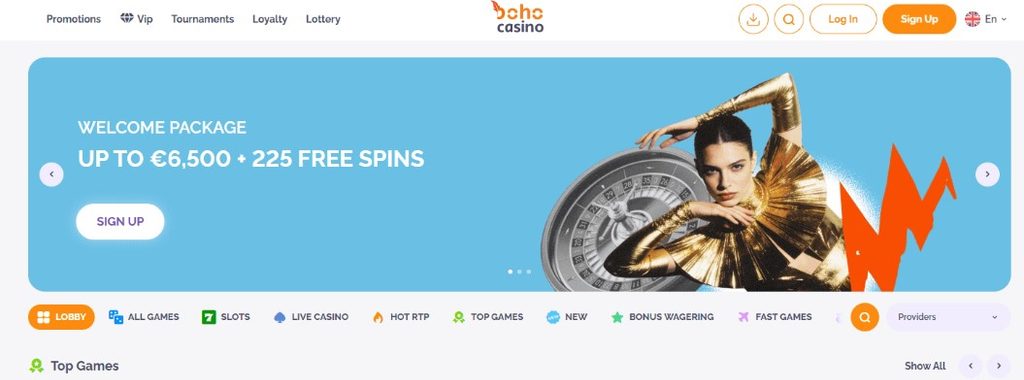Boho Casino terms section, fruit machine with the stake clause alongside